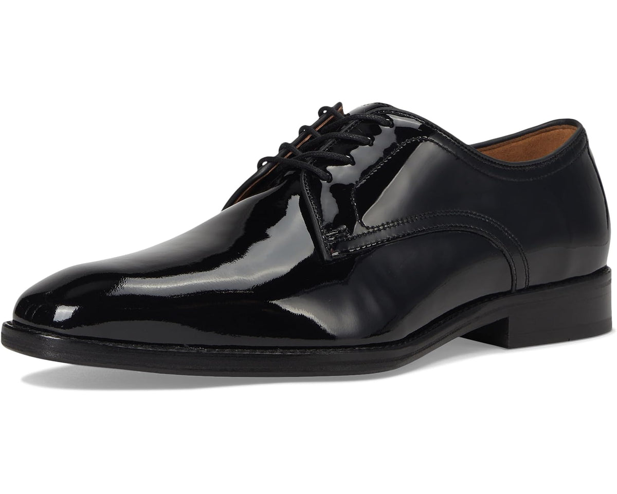 Men's Johnston & Murphy Sullivan Plain Toe Black Italian Patent Calfskin