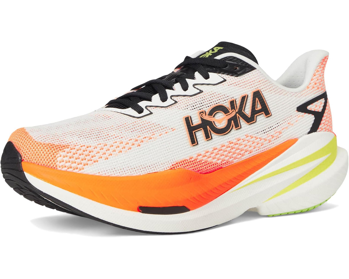 Men's Hoka Mach X 3 White/Neon Tangerine