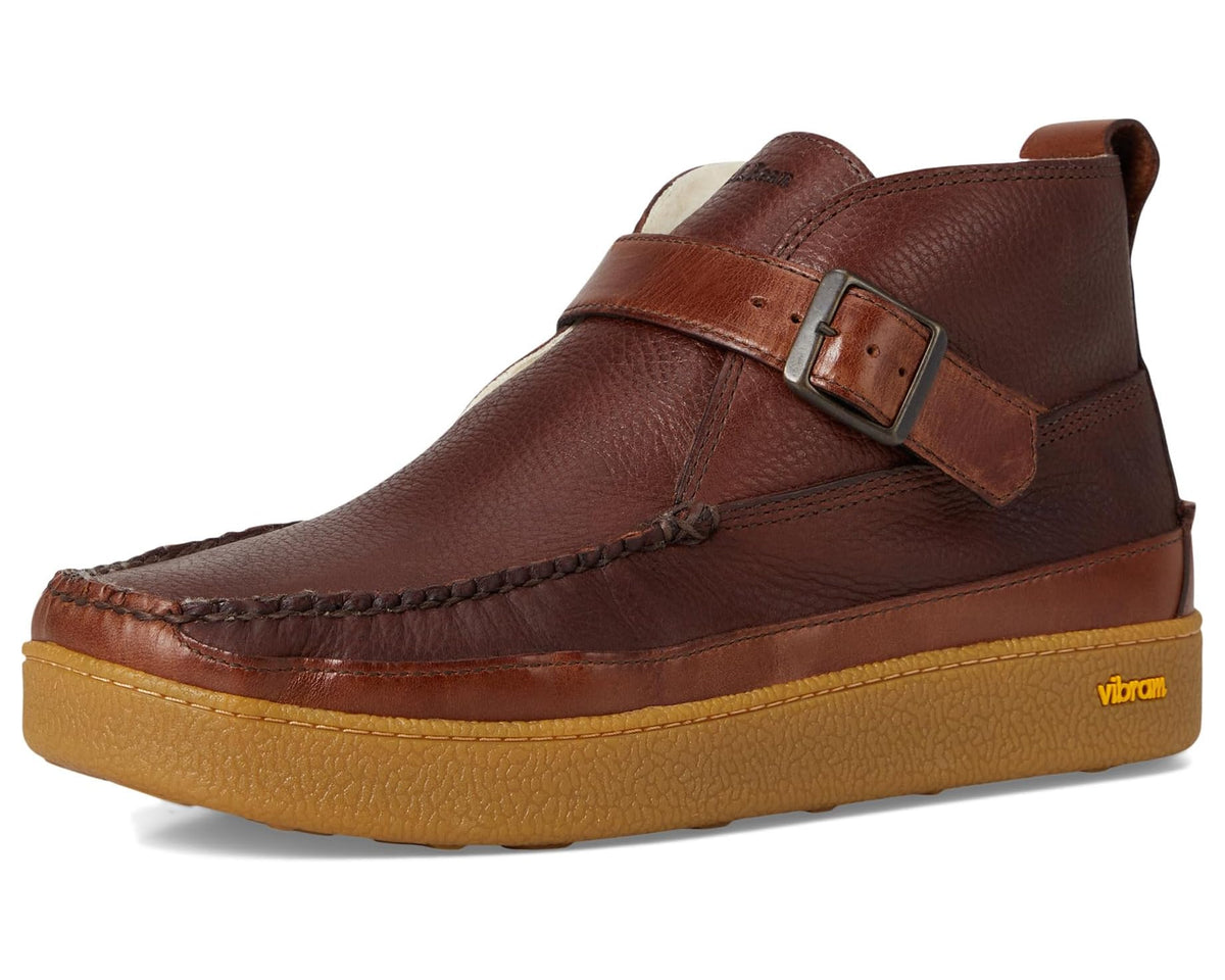 Men's L.L.Bean Lodge Moc Vibram Shearling Buckle Boots Mahogany
