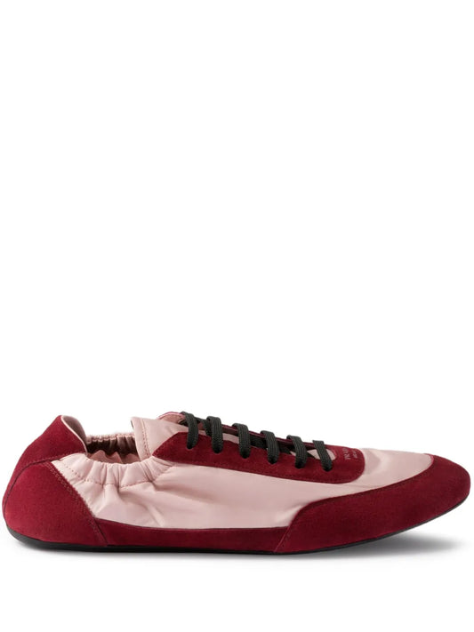 Prada Suede-Panel Lace-Up