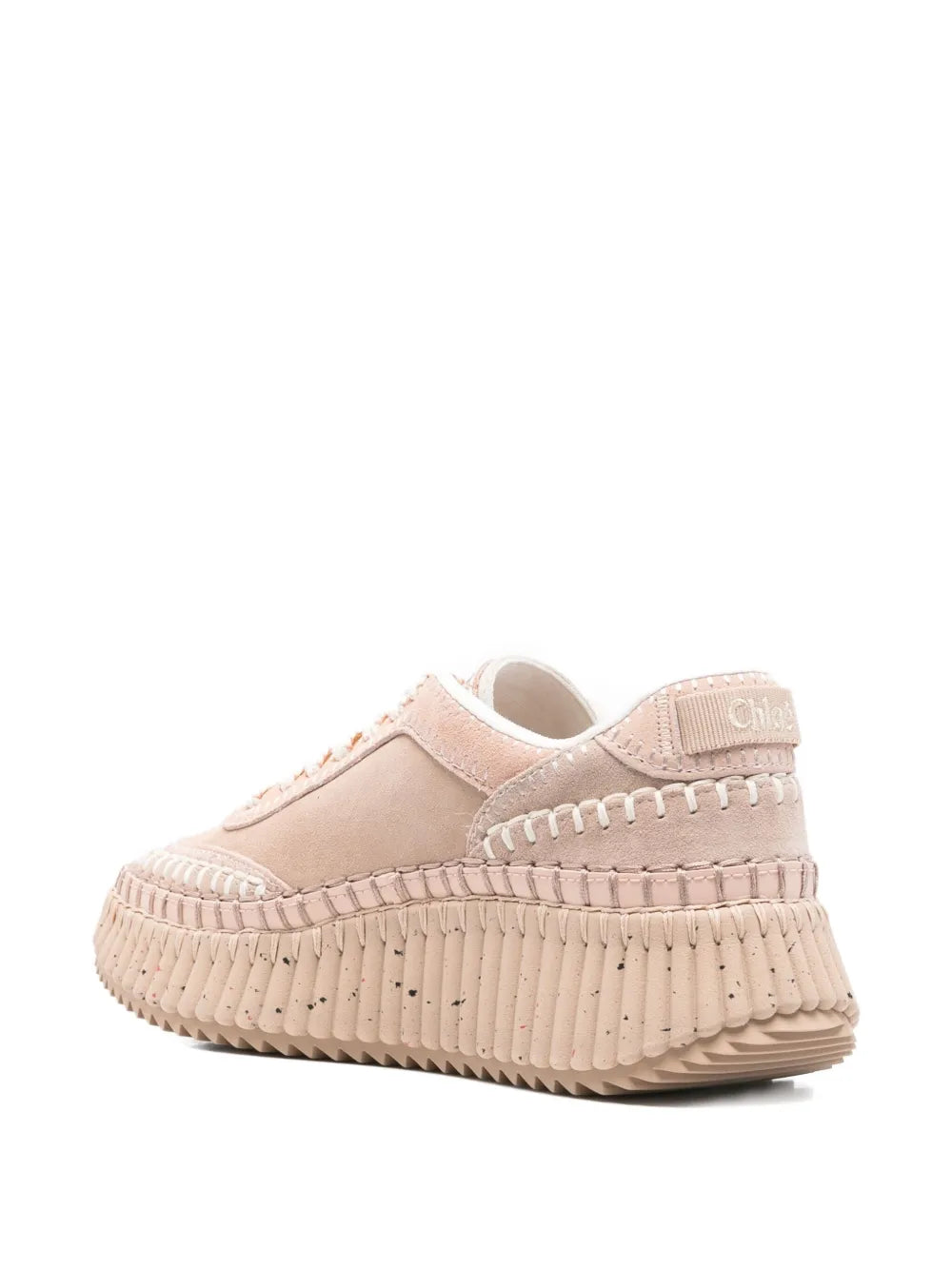 Chlo?ama Textured Leather-Trimmed Platform