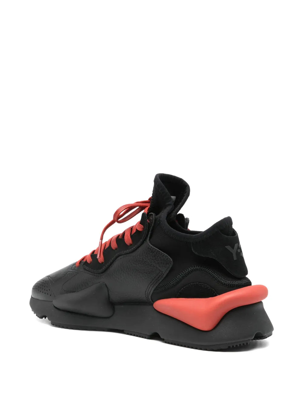 Y-3 Kaiwa Leather-Panelled Lace-Up