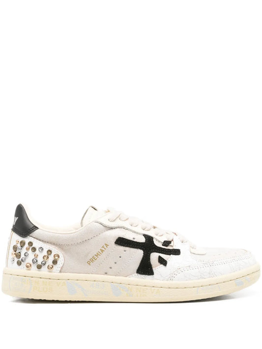 Premiata Stud-Embellished Lace-Up
