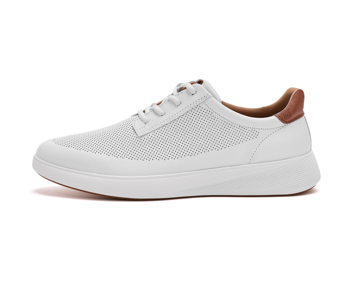 Men's Johnston & Murphy Ackerson Perfed Plain Toe White Full Grain