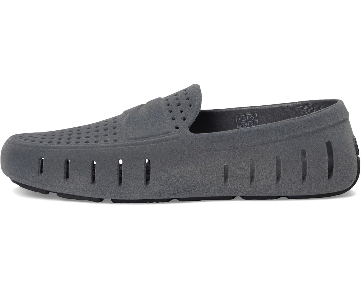 Men's Floafers Country Club Driver Faux Suede Slate Grey/Black Suede