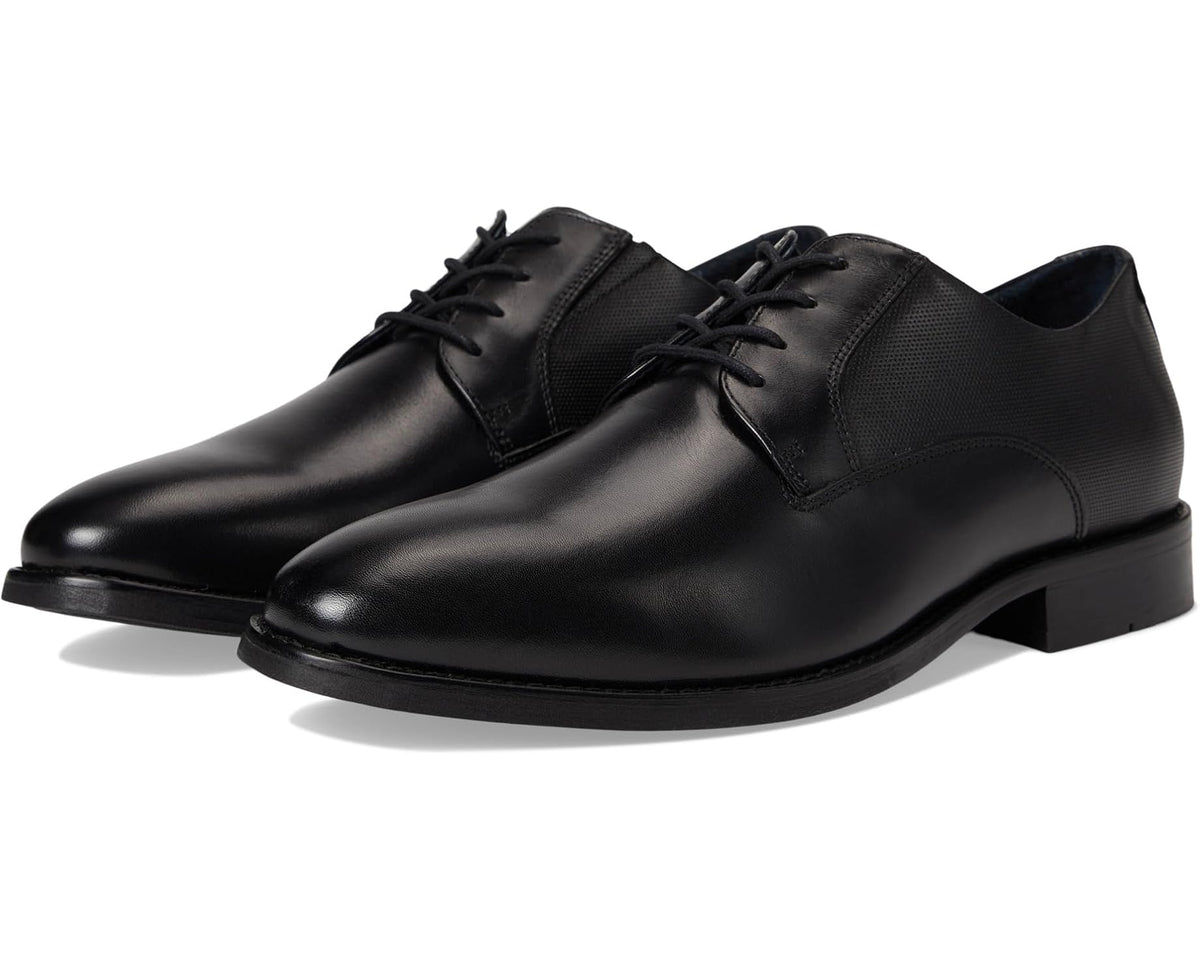 Men's Johnston & Murphy Landry Embossed Plain Toe Black Full Grain