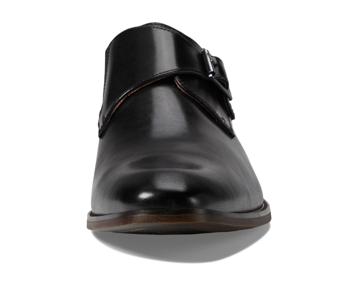 Men's Florsheim Sorrento Plain Toe Single Monk Strap Black Smooth