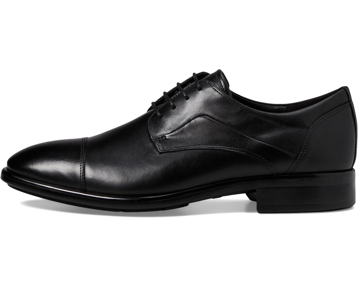 Men's ECCO Citytray Cap Toe Tie Black