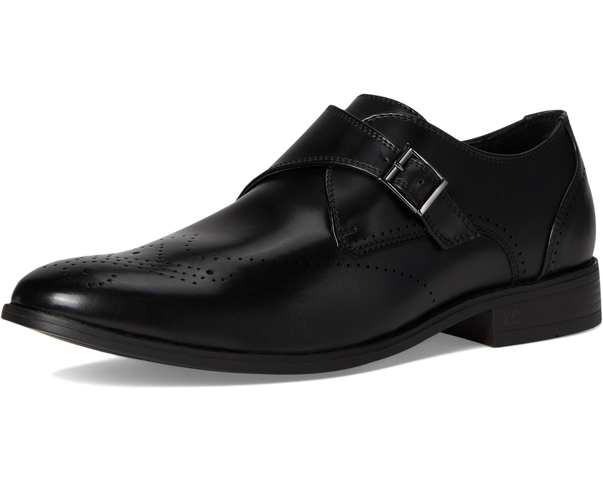 Men's Kenneth Cole Cheer Single Monk Strap Black Leather