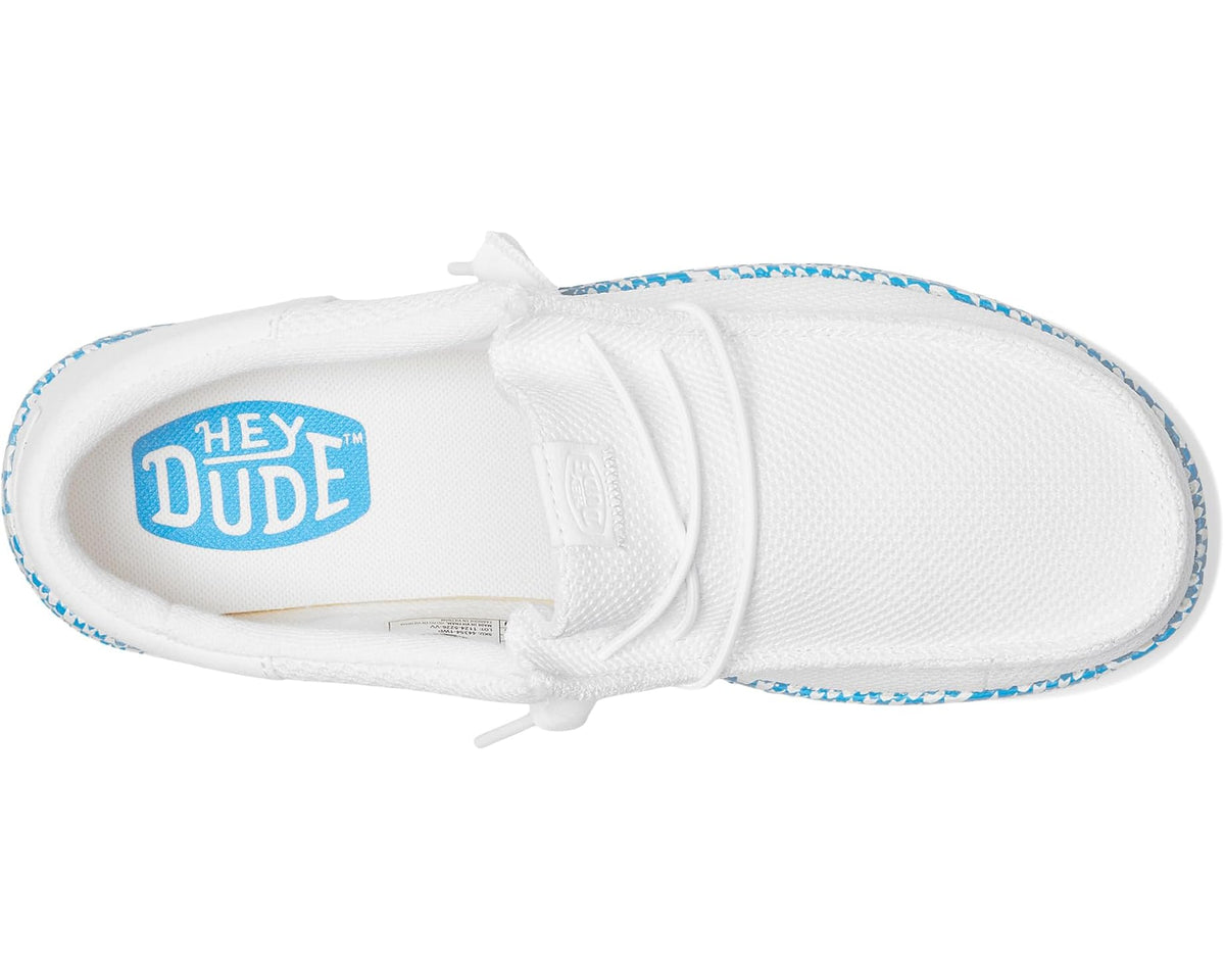 Men's Hey Dude Wally Funk Warped Geo White/Brilliant Blue