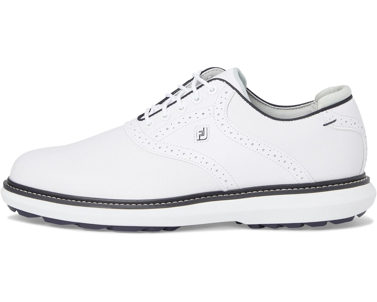 Men's FootJoy Traditions Spikeless Golf Shoes- Previous Season White/Navy