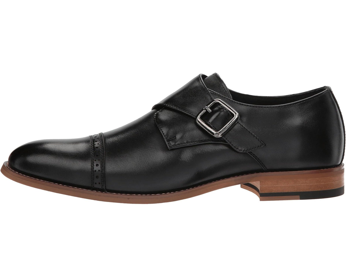 Men's Stacy Adams Desmond Cap-Toe Monk-Strap Loafer Black