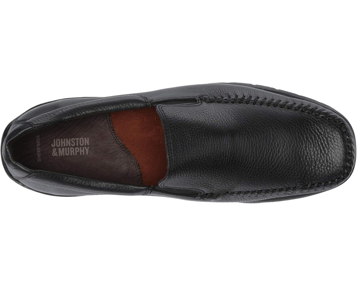 Men's Johnston & Murphy Crawford Venetian Black Tumbled Full Grain