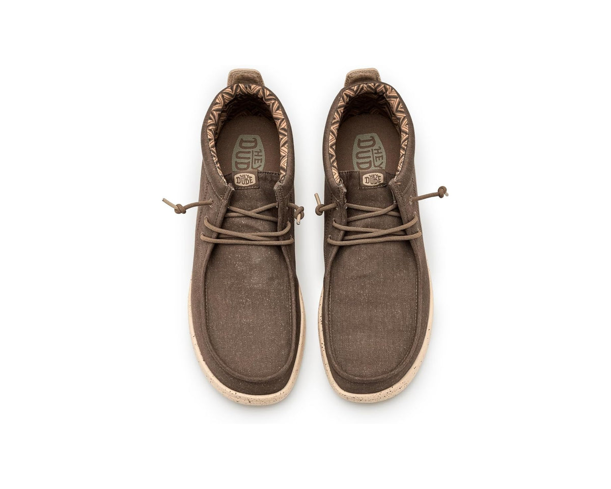 Men's Hey Dude Wally Mid Gripr Stretch Canvas Teak Brown/Multi
