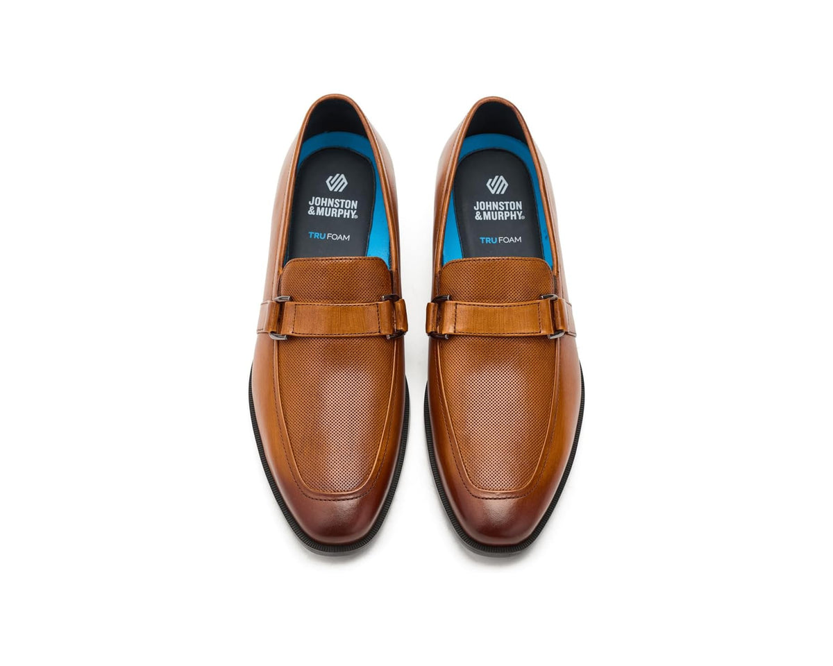 Men's Johnston & Murphy Gibbons Embossed Bit Loafers Tan Full Grain