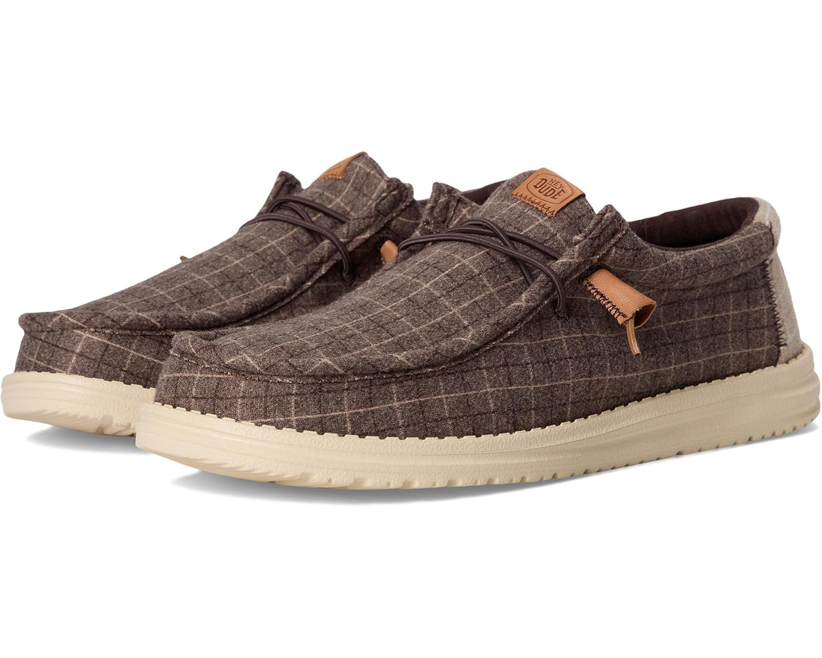 Men's Hey Dude Wally Plaid Corduroy Mole Brown/Multi