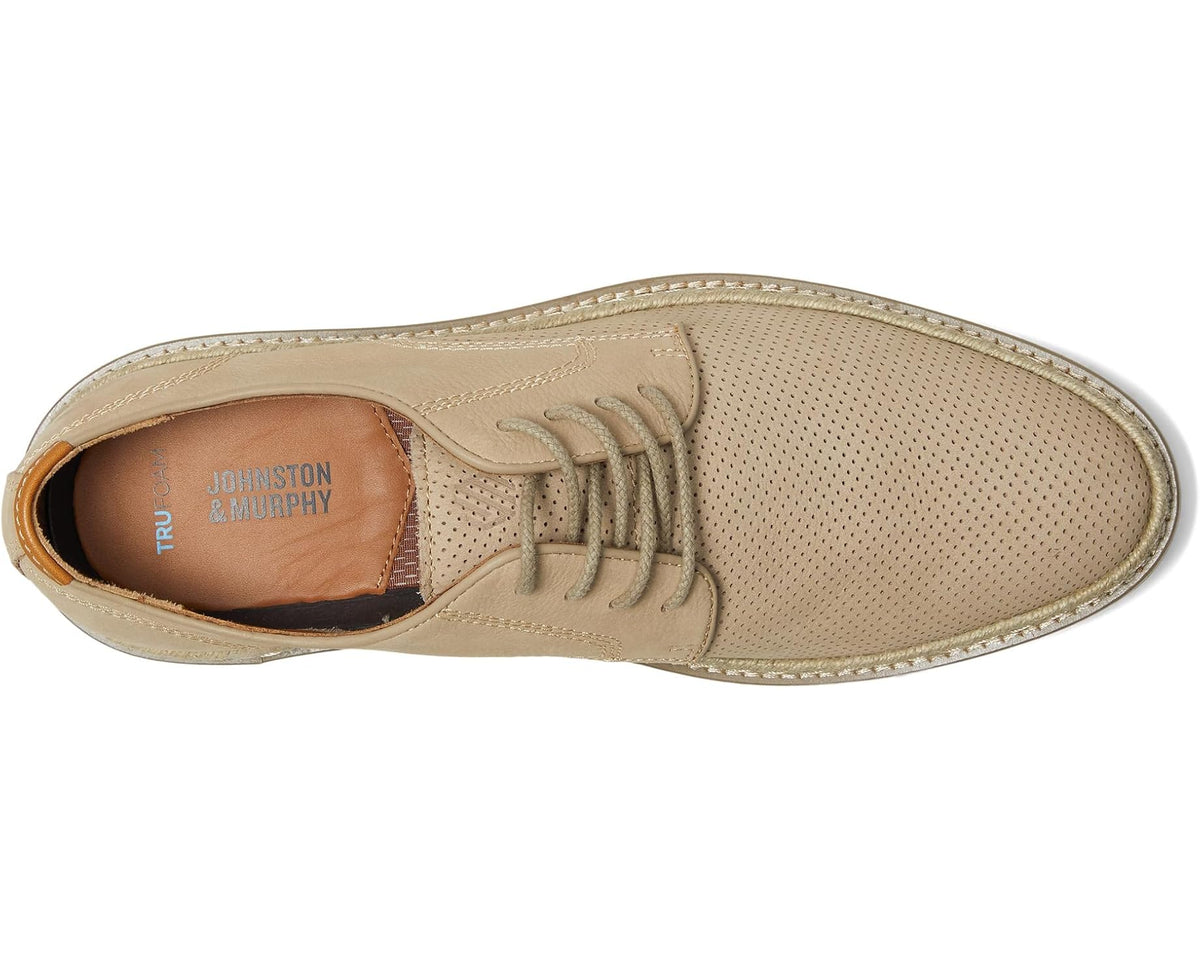 Men's Johnston & Murphy Upton Perfed Plain Toe Taupe