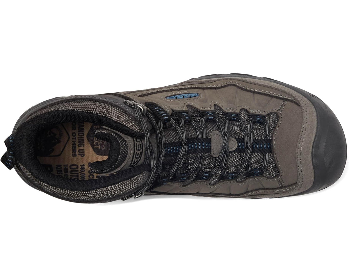 Men's KEEN Targhee 4 Mid Height Durable Comfortable Waterproof Steel Grey/Coronet Blue