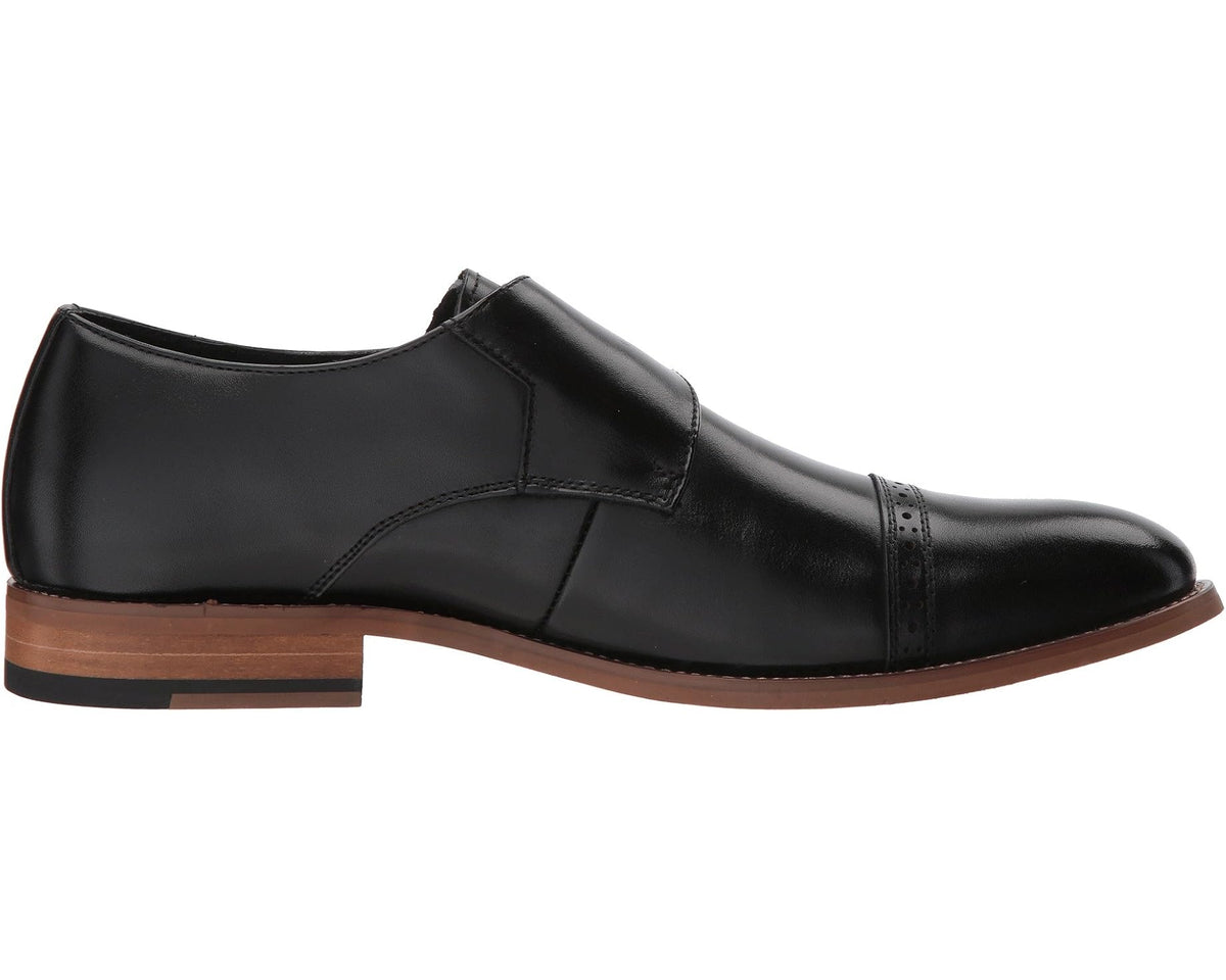 Men's Stacy Adams Desmond Cap-Toe Monk-Strap Loafer Black
