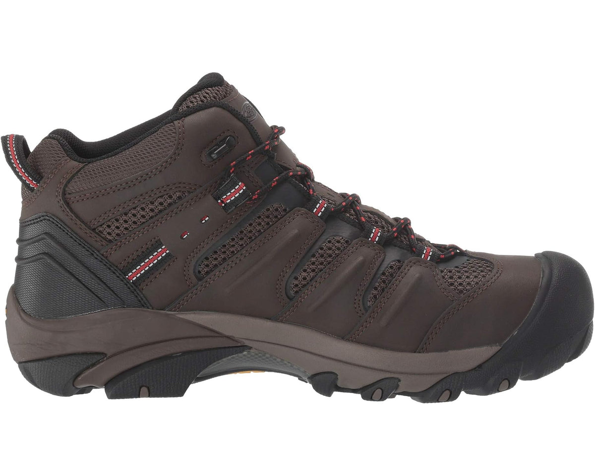 Men's KEEN Utility Lansing Mid Waterproof Steel Toe Cascade Brown/Brindle