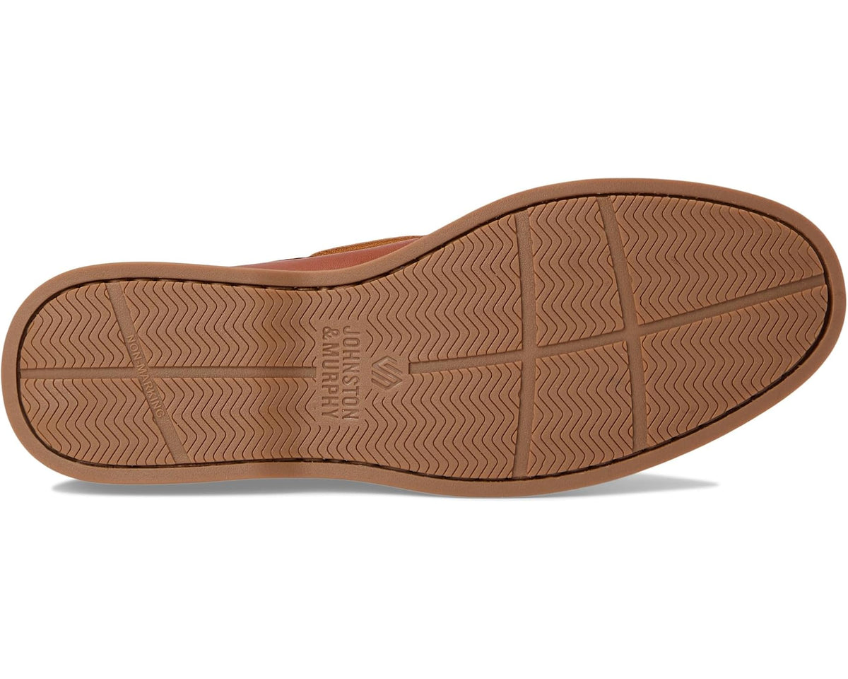 Men's Johnston & Murphy Monaco 2-Eye Boat Shoe Tan Sheepskin