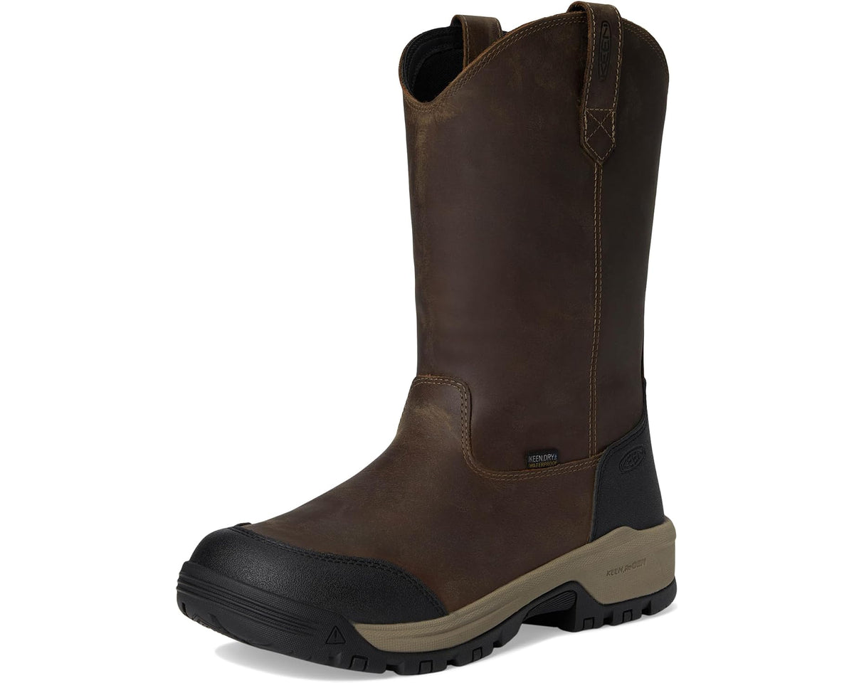 Men's KEEN Utility Evanston Pull-On Waterproof Boot (Soft Toe) Bison/Black