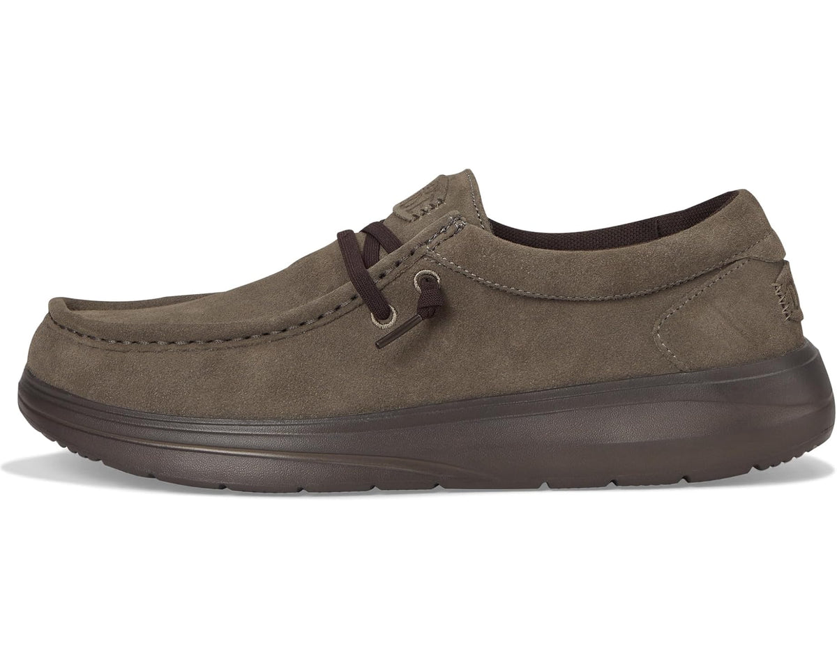 Men's Hey Dude Wally COMF Suede Major Brown/Mole Brown
