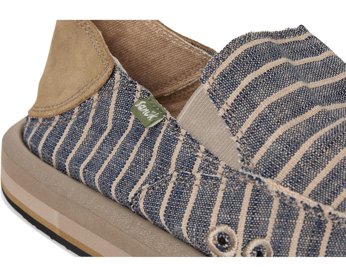 Men's Sanuk Donny Linen Navy Stripe