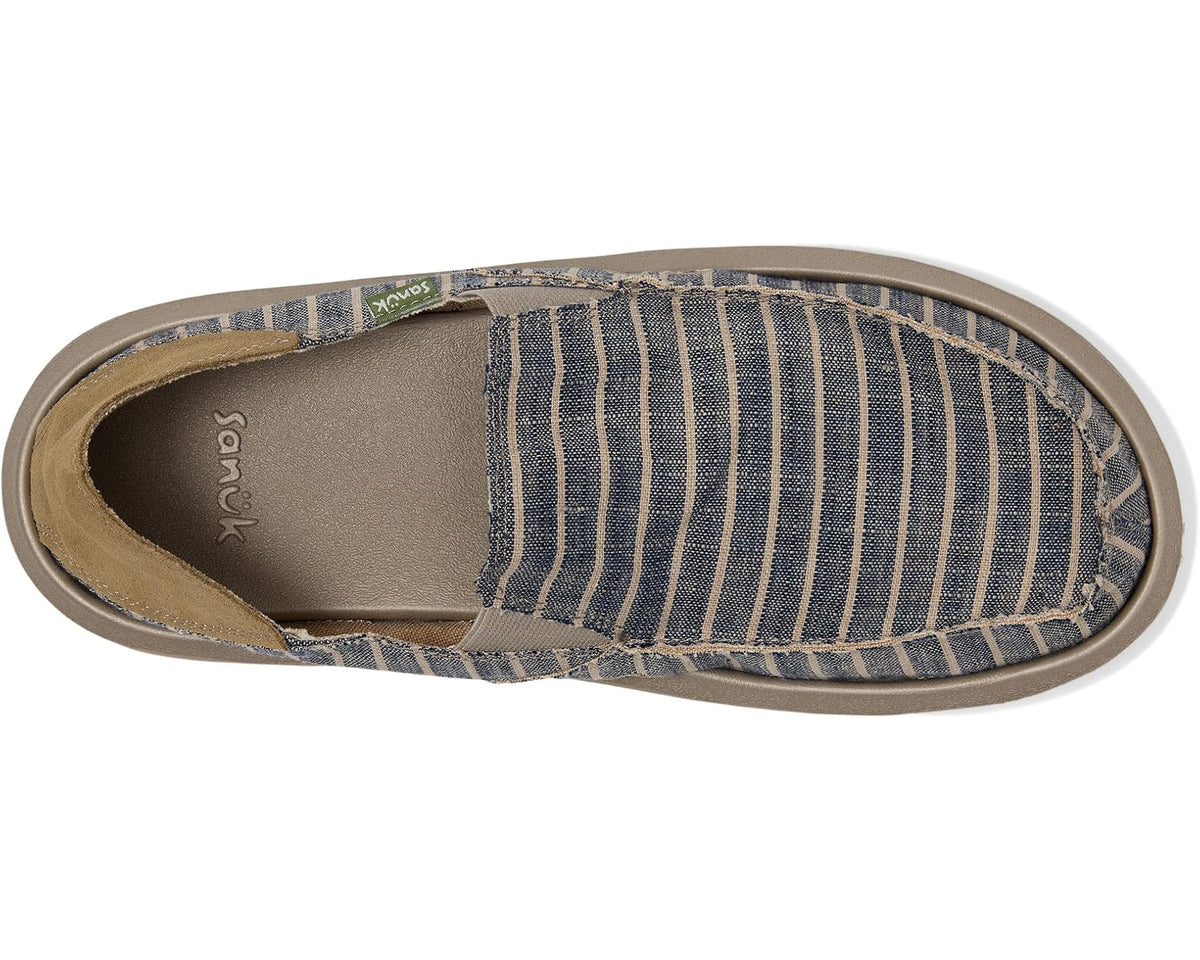 Men's Sanuk Donny Linen Navy Stripe